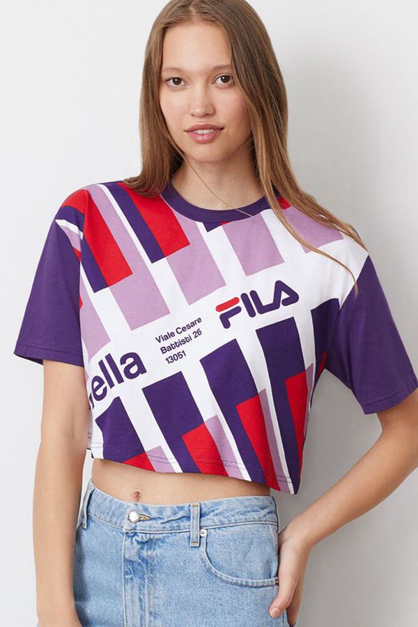 Camisetas Fila Mujer Azules - Michi Crop - España 876395WGI